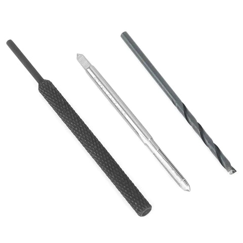 Close-up of tools from 50Pcs Thread Repair Kit For Damaged Steel Threads M2 X 0.4 Stainless Wire Inserts Pro Grade Tool Set