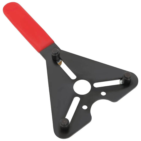ROADFAR A/C clutch holding tool with red handle and black triangular metal frame.