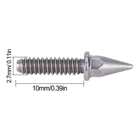 Premium Stainless Steel Lug Nuts With Spike Acorn Design 24Pcs Hex Screws M3 2.7mm 0.1in shown in detail view.