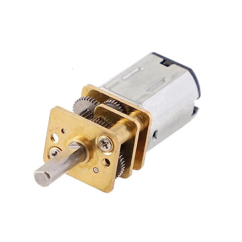 Two Pack GA12 N20 Gear Reducer Motor Kit For Micro Robots And Smart Cars, 12V 100 RPM DC Gear Motor with Reduction Gearbox, close-up view