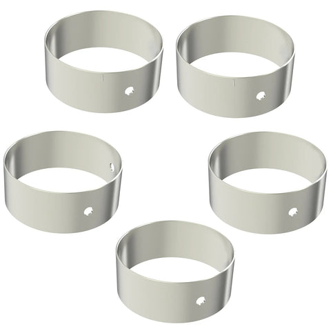 5-piece Camshaft Bearing Kit for GM Small Block V8 Engines Fits Chevrolet GMC Buick Pontiac Cadillac 283 302 305 327 350 383 400 And 4.6L 4.9L 5.0L 5.4L 5.7L 6.3L 6.6L shown with round design and various sizes