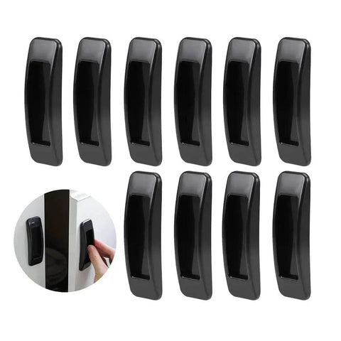 10 Pack Self Stick Push Pull Helper Abs Plastic Handles For Doors Cabinets Drawers Wardrobes Instant Adhesive Mount Black