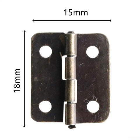 Antique Flat Hinge Kit For Wooden Boxes And Dollhouses, Bronze Finish Iron Hinge With Four Mounting Holes And Included Screws, Vintage Style