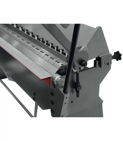 Close-up of 72-Inch Box and Pan Brake for 12-Gauge Mild Steel with heavy-duty welded steel body and precision line-bored bed.