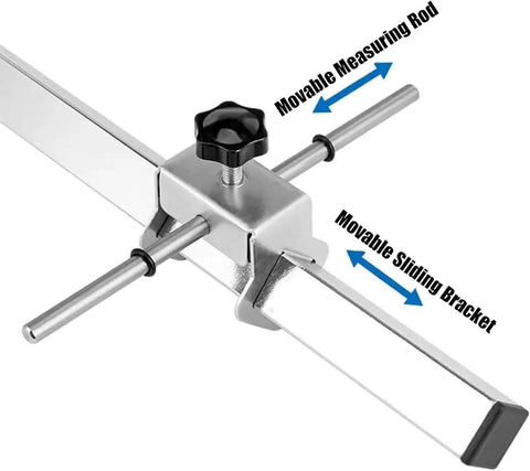 Derailleur Hanger Alignment Tool For 20 To 29 Inch Wheels No Fuss Realignment Gauge, stainless steel construction, side view.