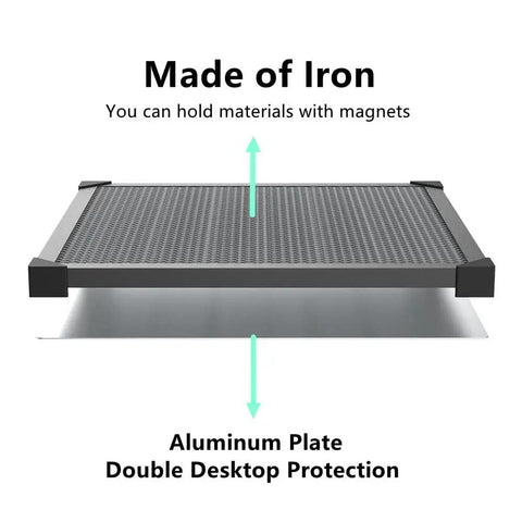 Premium Honeycomb Laser Bed Platform With Aluminum Panel for laser engraver and cutter, iron core, 19.7x19.7 inches, side view