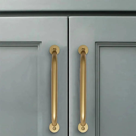 2 Pack 4 Inch Hole Center Brushed Gold Cabinet Pulls Heavy Duty Solid Drawer Handles for kitchen and bathroom on cabinets