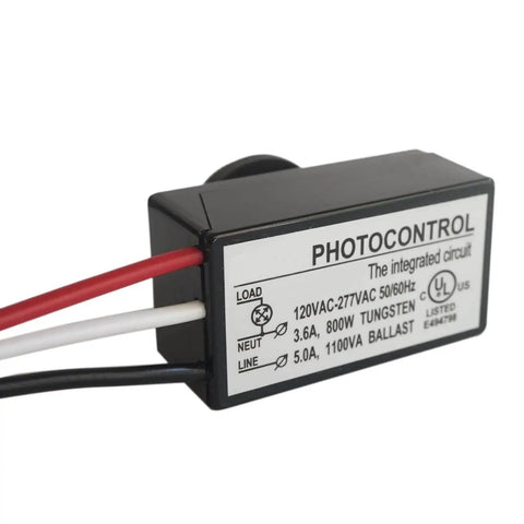 Outdoor Dusk To Dawn Photoelectric Switch 120V To 277VAC 5 Amp No Fuss Hardwired Photocell Sensor Post Eye Light Controller