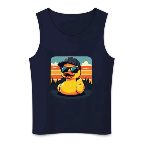 Mens Sleeveless Gym Tank Top With Dope Rubber Duck Graphic Wearing Sunglasses And Cap Cotton SweatWicking Workout Tee For Men Breathable Muscle Tank Perfect For Training Or Gym Sessions