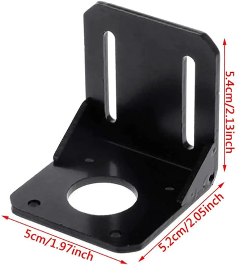 42 Mm Nema 17 Stepper Motor Mounting Bracket With M3 Screws Pack Of 6, durable alloy steel bracket shown with high precision slot holes.