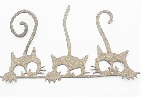 Cat Cutting Die Set For Card Making And Scrapbooking, Metal Die-Cuts For Paper Craft, Embossing And Punch Template featuring 3 cat designs
