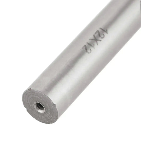 Close-up of Rugged 4 Flute HSS Roughing End Mill Set For CNC Router Machines, 4 Piece Kit, showing the end of an M10 size mill.