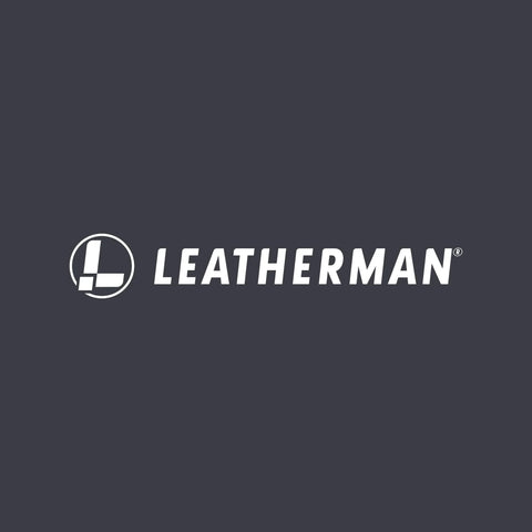 Leatherman logo on a dark background