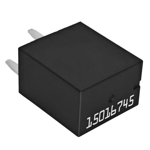 4-Pin Headlight Relay For GM Vehicles, high-performance multi-purpose relay, black rectangular design with part number 15016745