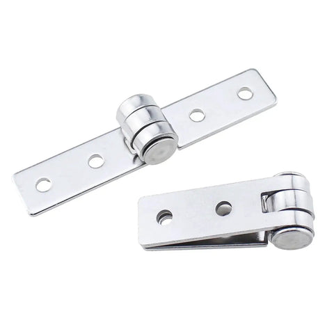 Modern 304 Stainless Steel Flush Hinge Set 86mm 3.38 Inch Heavy Duty Hidden Butt Hinges for Folding Doors and Cabinets, silver finish.