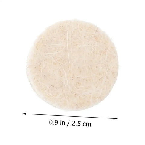 Close-up of 120 Count Pro Grade Wool Felt Polishing Wheels Set With Shank Handle For Rotary Tools, 0.9 in size.