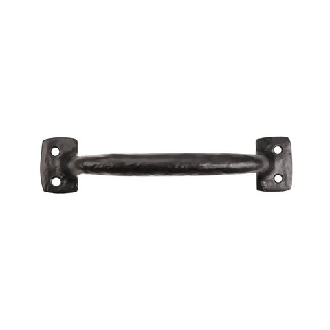 Solid Cast Iron Pull Handle Grab Bar 5-5/8 Inch Long With Black Powder Coat Finish Rustic Traditional Style 1-3/8 Inch Projection