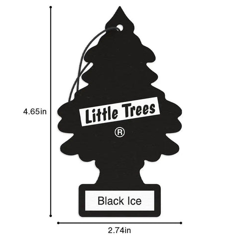 Hanging Car Air Freshener Black Ice Scent for Auto and Home 24 Pack in tree shape with dimensions 4.65x2.74 inches
