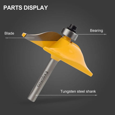 Three Piece One Quarter Inch Shank Router Bit Set For Raised Panel Cabinet Doors And Window Frames Cemented Carbide Woodworking Bits