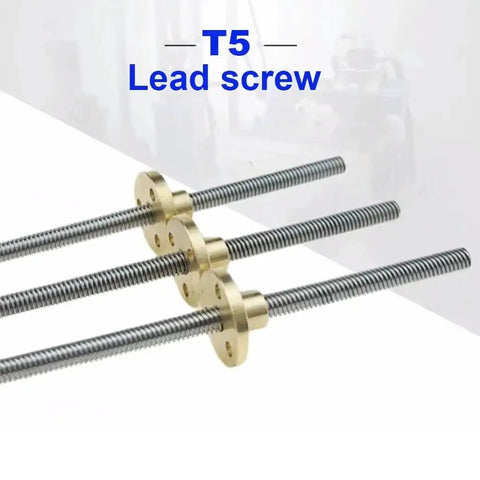 1Mm Pitch Threaded Rod For 3D Printers With Brass Nut, T5 Stainless Steel Trapezoidal Rod Lead 1Mm, shown in various lengths.