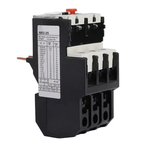 Heavy Duty Thermal Overload Relay for Electric Motors, Adjustable Protector With 17 To 25 Amp Range, large binding posts