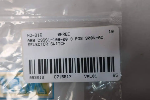 Label of 3-Position Selector Switch Single Unit, 300 V AC Panel Mount Rotary Control, Heavy Duty Industrial Operator package