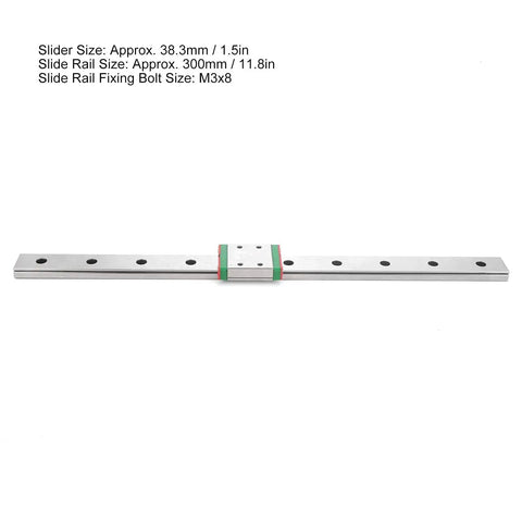 Rock Solid Stainless Steel Linear Guide Rail With 300mm Slide For Heavy Duty Automated Systems, high torsion block slider, shown alone.