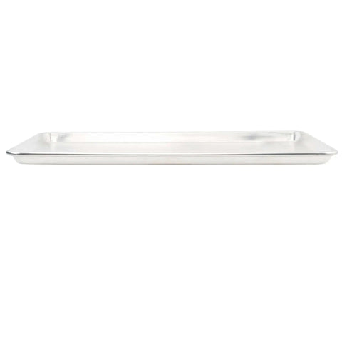 Commercial Grade Aluminum Sheet Pan Full Size With Reinforced Rim Built To Last 16 Gauge Bakeware Side View