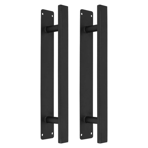 Heavy Duty 12 Inch Metal Gate Pull Handles Pack Of 2 In Matte Black Iron Finish For Barns Gardens Fences Sheds And Cabinets Doors With Built Tough As Nails Steel Pipe Build Clean Welds And Smooth Comfortable Grip For Quick Easy Operation