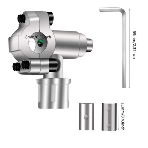 Front view of BPV-31 Bullet Piercing Valve Kit, 4-piece metal valve with L-shaped hex key for HVAC line taps