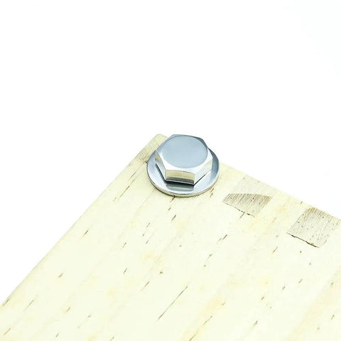 Installed Half Inch By Two And Half Inch Hex Head Lag Screws With Flat Washers Eight Sets In 304 Stainless Steel 18 8 Partial Thread Heavy Duty Wood Deck Screws For Outdoor Projects Fencing And Treated Timber