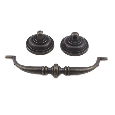 Antique Bronze Drop Swing Cabinet Pulls 4 Pack 4.09 Inch Bail Drawer Handles Zinc Alloy Rustproof for kitchen cabinets dressers cupboards.