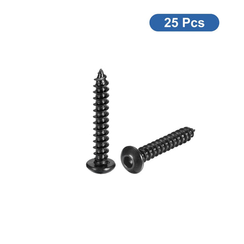 M4 25Mm Hex Socket Self Tapping Wood Screws Carbon Steel Heavy Duty And Rust Resistant Self Drilling Fasteners, 25 Pack