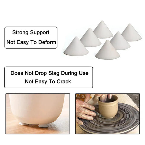 50 pieces white ceramic kiln nails, cone-shaped refractory supports for pottery, high-temperature and reusable