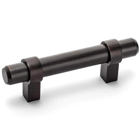 10 Pack Oil Rubbed Bronze Contemporary Bar Cabinet Handle Pull With Solid Steel Construction 2-1/2 Inch Hole Centers