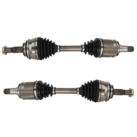 Front Driver And Passenger CV Axle Assembly Set, 2 Piece, Ready To Roll, Compatible With 03-23 Toyota 4Runner, 05-18 Tacoma, 07-14 FJ Cruiser, 03-09 Lexus GX470, 10-23 GX460 4WD, showing two axles side by side.