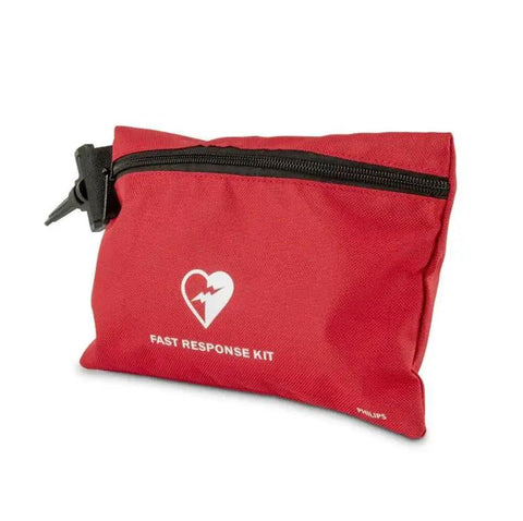 Fast Response AED Defibrillator Kit for HeartStart 68 PCHAT in red pouch with zipper for emergency heart safety supplies