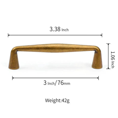 10 Pack Antique Brass Cabinet Pulls With 3 Inch Hole Center Solid Zinc Alloy Dresser Drawer Handles Vintage Bronze Hardware