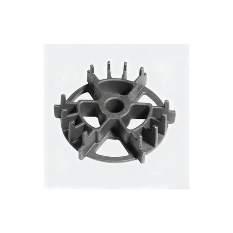 Close-up of AOLBSPD DCT timing tool, gray circular ring with multiple tabbed prongs