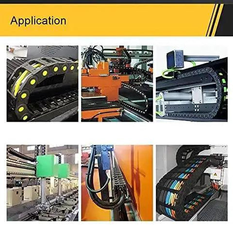 Open Type Drag Chain Cable Carrier with End Connectors R100 Inner 35x75mm used in various CNC applications
