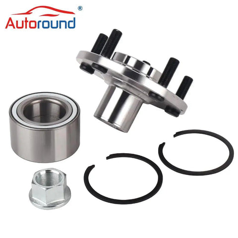 Bolt On Front Wheel Hub Bearing Assembly 518516 For Nissan Altima 2002 To 2006 3 5L V6 Maxima 2000 To 2008 Infiniti I30 2000 To 2001 I35 2002 To 2004 5 Lug Front Hub Repair Kit showing components including hub, bearing, and fittings.