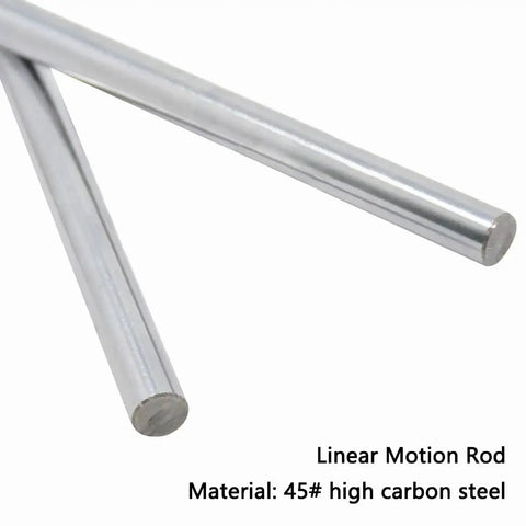 Two Pack 12mm x 300mm Linear Guide Rails Set Chrome Plated Steel Shafts for 3D Printers and DIY CNC Machines, close-up view