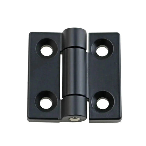 Door hinge, black zinc alloy with torque damper, 1-piece