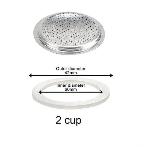 Long Lasting Silicone Gasket Seal For Espresso Moka Pot Replacement, No Fuss Install, Flexible Rubber Seal For 2 Cup Pots with sieve