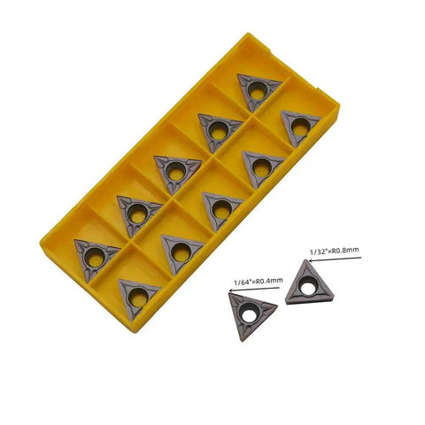 Pro Grade Linzuan 20 Pcs Carbide Inserts Set For Metal Cutting TCMT32.51 TCMT32.52 CVD Coated in yellow case