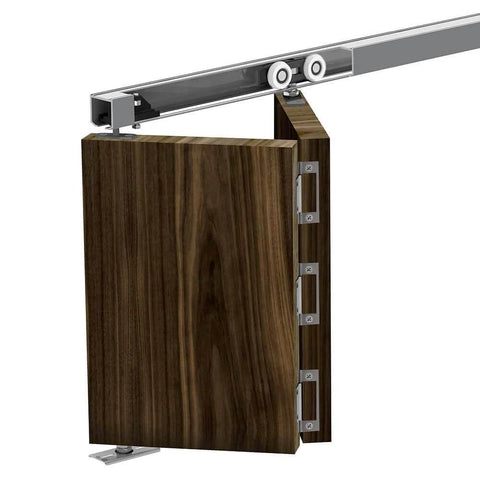 Two Panel White Bifold Door Hardware Kit With 59 Inch Ceiling Track Cut To Fit Design Supports Up To 90 Lbs Per Panel For Panel Thickness Five Eighths To One And Five Eighths Inches White Finish No Fuss Install