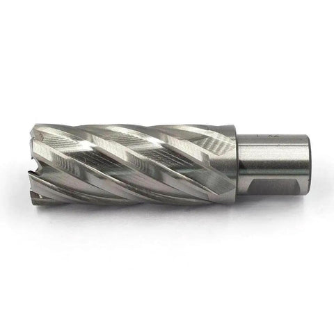 Rugged HSS Annular Cutter For Magnetic Drill Press JESTUOUS 3/4 Inch Weldon Shank, 1 Inch Cutting Diameter, side view