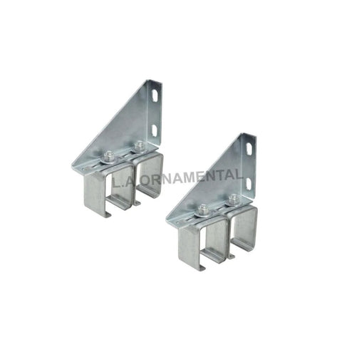 Built Tough Heavy Duty Double Box Rail Bracket Set For Sliding Barn Doors And Wall Track Hardware In Galvanized Steel Adjustable Brackets