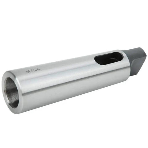 MT5 to MT4 tapered reducing drill sleeve, high-speed steel, precision machined, side view