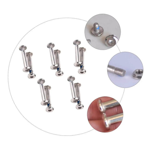 16 Piece Inline Skate Replacement Screws Kit, Stainless Steel Skate Wheel Screws for Inline Bearings shown in detail
